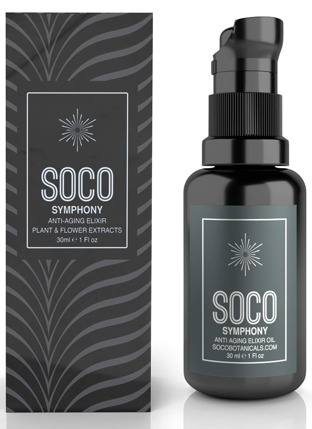 SOCO Botanicals Face Oil Serum - Anti Aging Organic Elixir for Face and Eyes with Sea Buckthorn, Argan, Rosehip &amp; CoQ10, Neroli &amp; Immortelle Essential Oil Blend