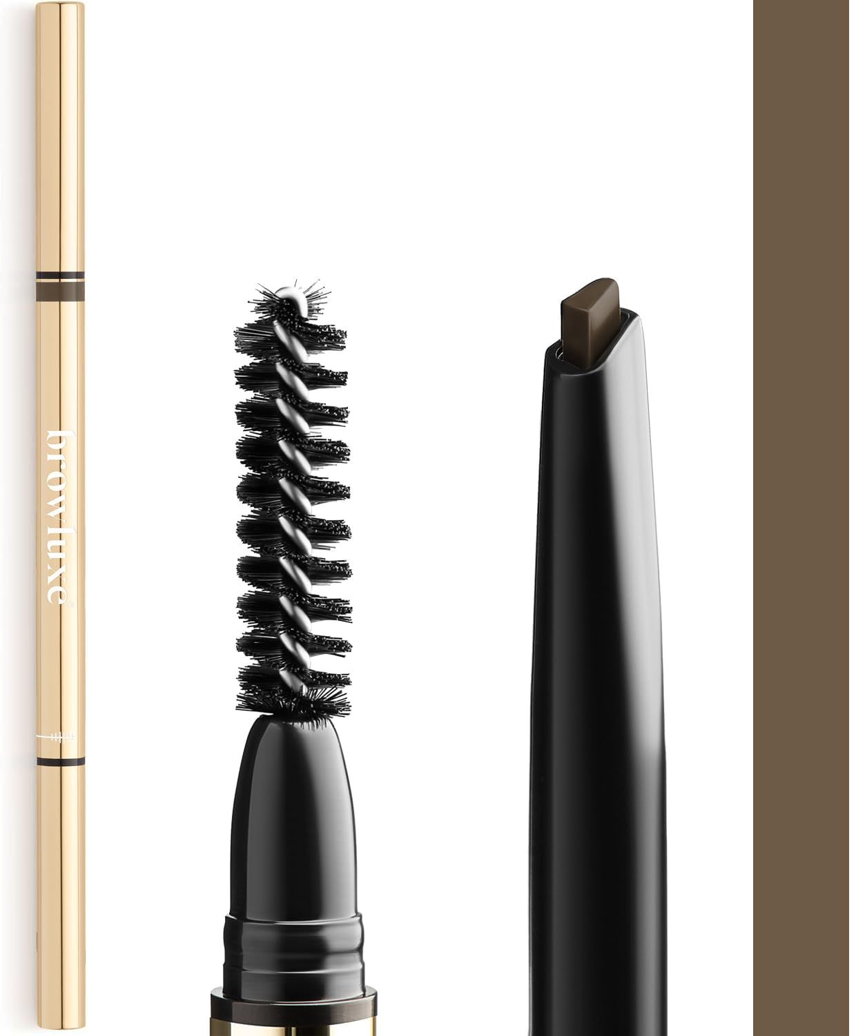 Browluxe Eye Brow Pencil, Ultra Thin Precision Eyebrow Pencil, Long Lasting, Waterproof Eyebrow Makeup, Nourishing Brow Definer Pencil in Shade Taupe