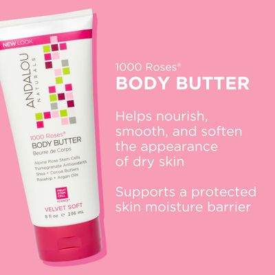 Andalou Naturals Body Btr, 1000 Roses, Velvet Soft, 8 Fl Oz