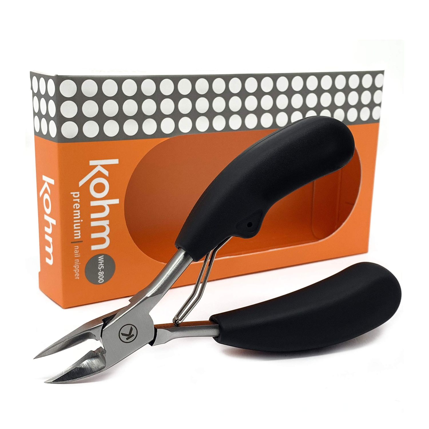 KOHM Podiatrist Toenail Clippers, Ingrown Toe Nail Clippers for Thick Nails - WHS-800 Large, Professional, Podiatrist, Heavy Duty Toenail Clippers for Seniors &amp; Adults