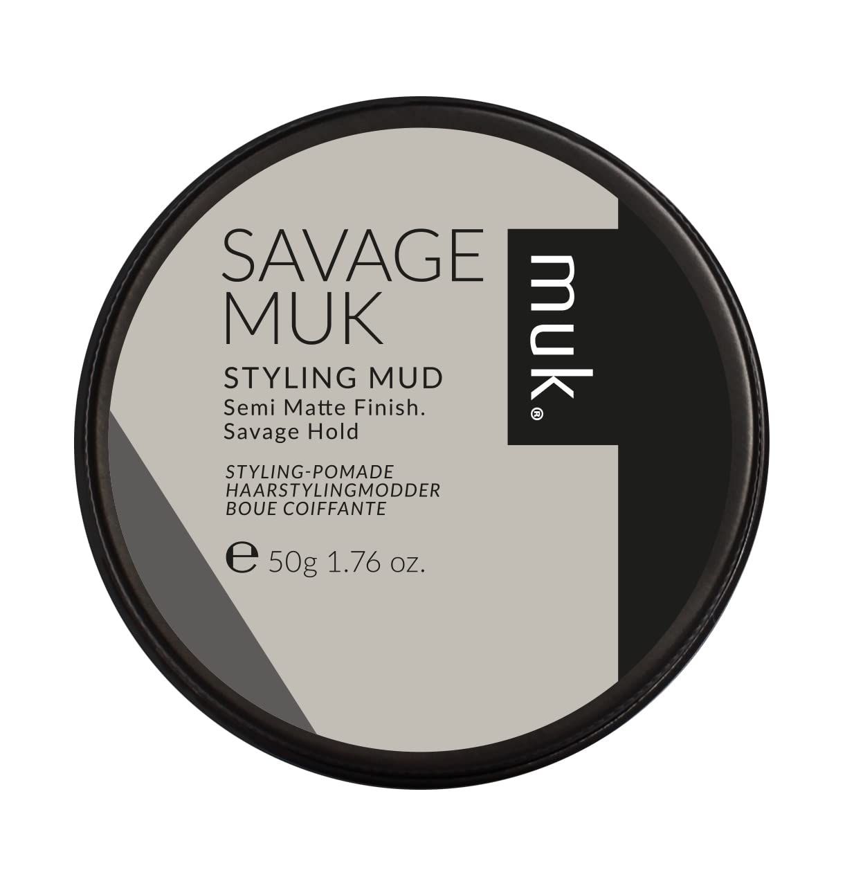 MUK. Haircare Savage Semi Matte Styling Mud, Hair Product, Hair Paste for Men, Strong Hold, Low Shine - 1.76oz