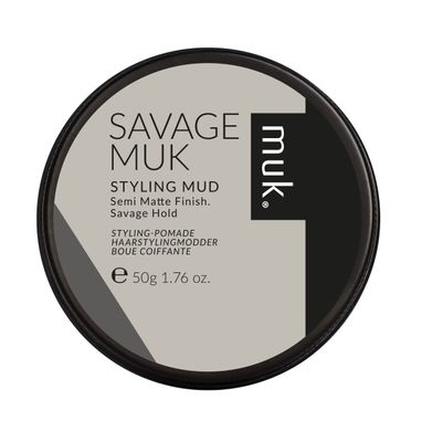 MUK. Haircare Savage Semi Matte Styling Mud, Hair Product, Hair Paste for Men, Strong Hold, Low Shine - 1.76oz