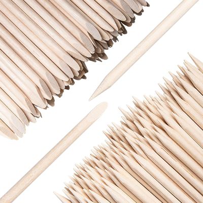 fiezkaa 200Pcs Orange Sticks for Nails, Double Sided Disposable Wooden Cuticle Pusher Bulk, Orangewood Sticks Manicure Supplies Pedicure Tool