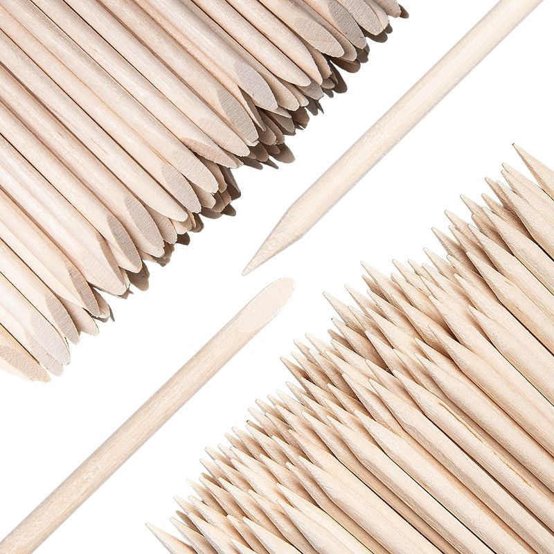 fiezkaa 200Pcs Orange Sticks for Nails, Double Sided Disposable Wooden Cuticle Pusher Bulk, Orangewood Sticks Manicure Supplies Pedicure Tool