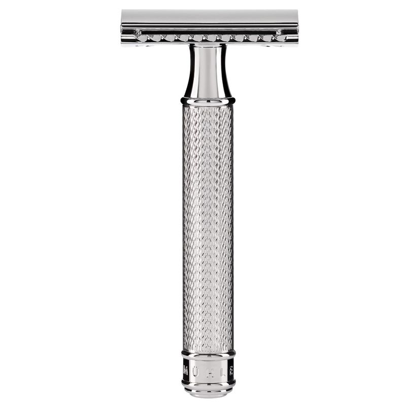 MHLE Chrome Silvertip Badger Safety Razor (Closed Comb) Shaving Set - Perfect for Every Day Use, Barbershop Quality Close Smooth Shave