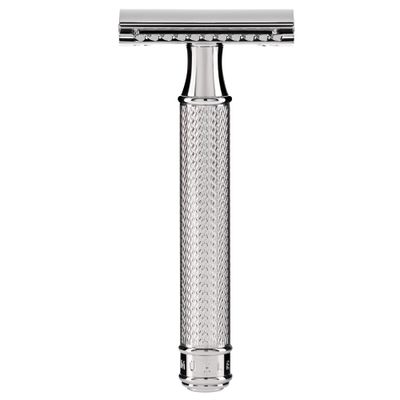 MHLE Chrome Silvertip Badger Safety Razor (Closed Comb) Shaving Set - Perfect for Every Day Use, Barbershop Quality Close Smooth Shave