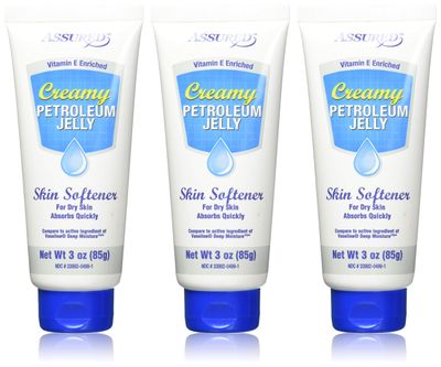 Creamy Petroleum Jelly Hand Cream for Dry, Rough Skin, 3 oz each (3 pack), Absorbs Quickly, Multi Pack, Softly Scented