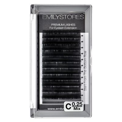 EMILYSTORES Lash Extensions 0.25mm Thickness B Curl Length Mixed 8-14mm Sizes Volume Individual Eyelashes For Eyelash Extensions (0.25,B,Mixed 8-14mm)