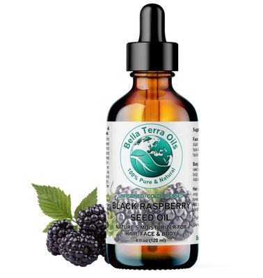 Bella Terra Oils - Black Raspberry Seed Oil 4 oz - Revel in Antioxidant-Rich Essence, Packed with Omega-6 &amp; Omega-9, The Pinnacle of Skin Nutrient Oils