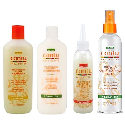 Cantu Shea Butter Moisturizing Shampoo + Conditioner +Leave In Conditioning Mist + Hair &amp; Scalp Oil &quot;Set&quot;