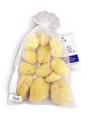 Natural Sea Silk Sponges 12pk: Size 9pc x1.5&quot;-2.5&quot; 3pc x 2.5&quot;-3&quot;, like Cotton Balls, for Cosmetic Use, Makeup Application &amp; Removal, Face &amp; Eye Cleaning, with Luxury Gift Bag by Constantia Beauty