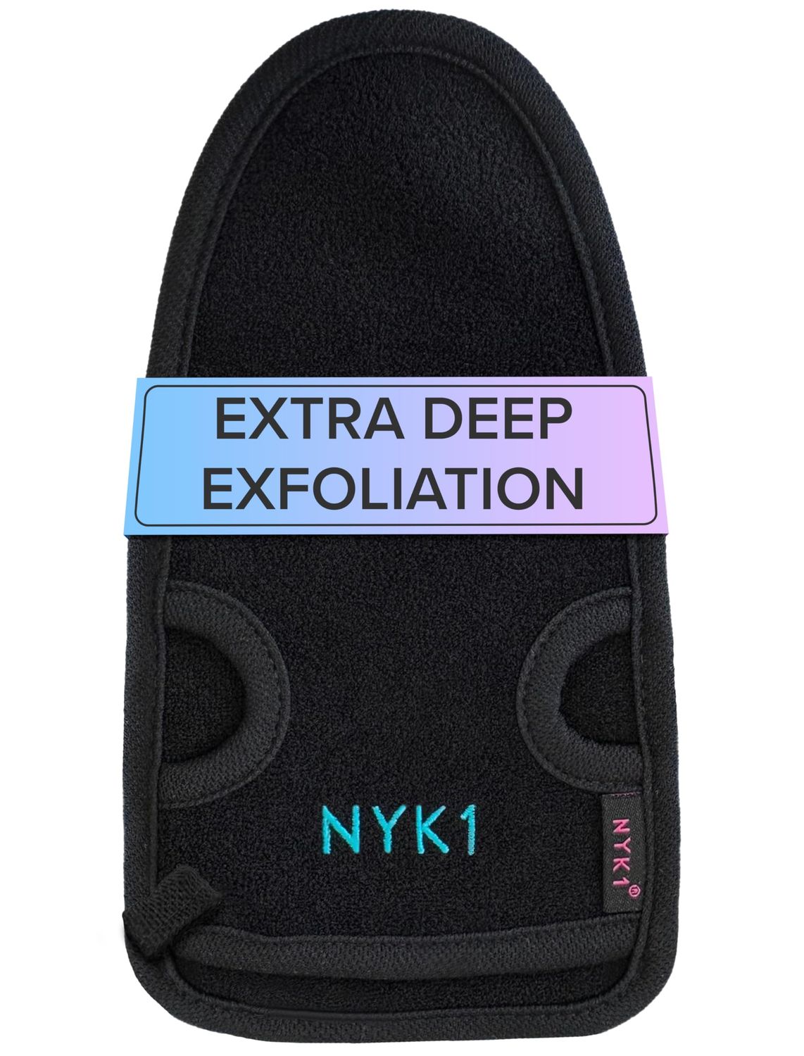 Dead Skin Exfoliating Glove Deep Pore Exfoliating Body Scrubber (Black, Large) Plant Fibre Exfoliating Gloves for Shower, Scrub Away Dirt and Dead Skin Cells to Visibly Smooth and Brighten Your Skin
