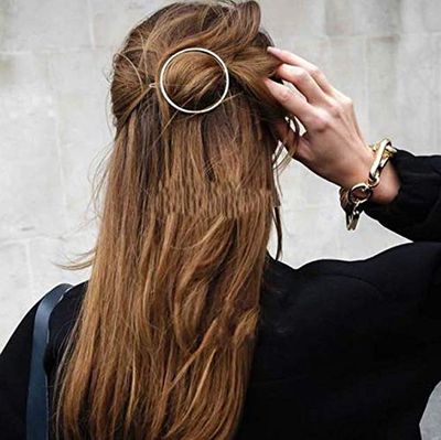 Aeyistry Minimalist Dainty Hair Clips for Women Hollow Geometric for Women and Girls on any Occasion(2 Pcs,1 Gold &amp; 1 Silver)