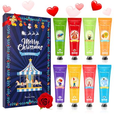 Hand Cream Christmas Gift Set, Eleanore&#39;s Diary 8Pcs Mini Hand Lotion Set, Christmas Stocking Stuffers Gifts for Women Mon Girls, Travel Size Moisturizing Hand Cream for Dry Skin, Xmas Holiday Gifts