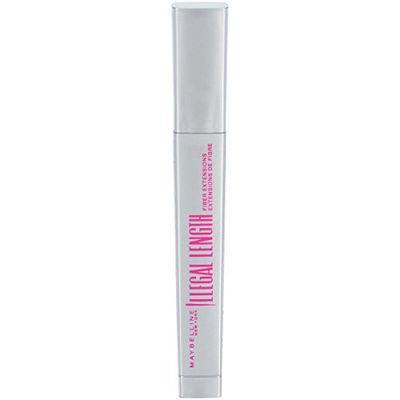 Maybelline Illegal Length Fiber Extensions Washable Mascara, Instant Lashes, No Flaking, Blackest Black, 1 Count