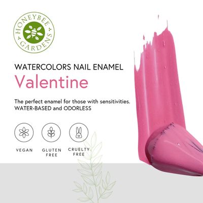 Honeybee Gardens Water-Based Nail Enamel, Valentine, Matte True Medium Pink, Eco-Friendly, Odorless &amp; Vibrant Polish, 0.5 fl oz