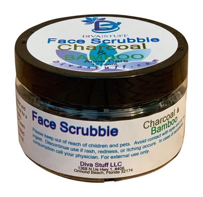 Diva Stuff Face Scrubbie - Scented Exfoliating Face Scrub Pads - Blackhead/Whitehead Acne Reducing Skincare Tool - Promotes New Skin Cell Turn Over - 12 Pads (Charcoal &amp; Bamboo)