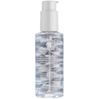 Joico Blonde Life Brilliant Glow Brightening Oil | For Blonde Hair | Tame Frizz | Boost Shine &amp; Brilliance | Add Softness &amp; Smoothness | With Monoi &amp; Tamanu Oil | 3.4 Fl Oz