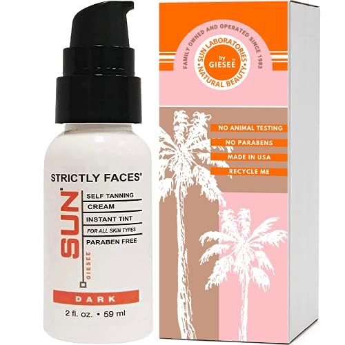 Sun Laboratories By Giesee Face Self Tanner Dark - Self Tanning Lotion for Gradual, Sunless Tan - Premium Facial Tanner Drops &amp; Mist - Tanning Lotion for Face