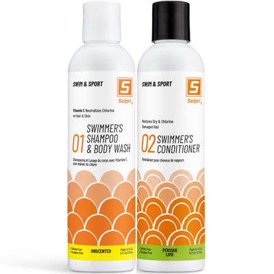 Solpri Swimmers Chlorine Vitamin C Swim Shampoo Body Wash with Pre &amp; Post Swim Conditioner (16 Fl Oz Total)