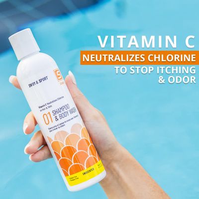Solpri Swimmers Chlorine Vitamin C Swim Shampoo Body Wash with Pre &amp; Post Swim Conditioner (16 Fl Oz Total)