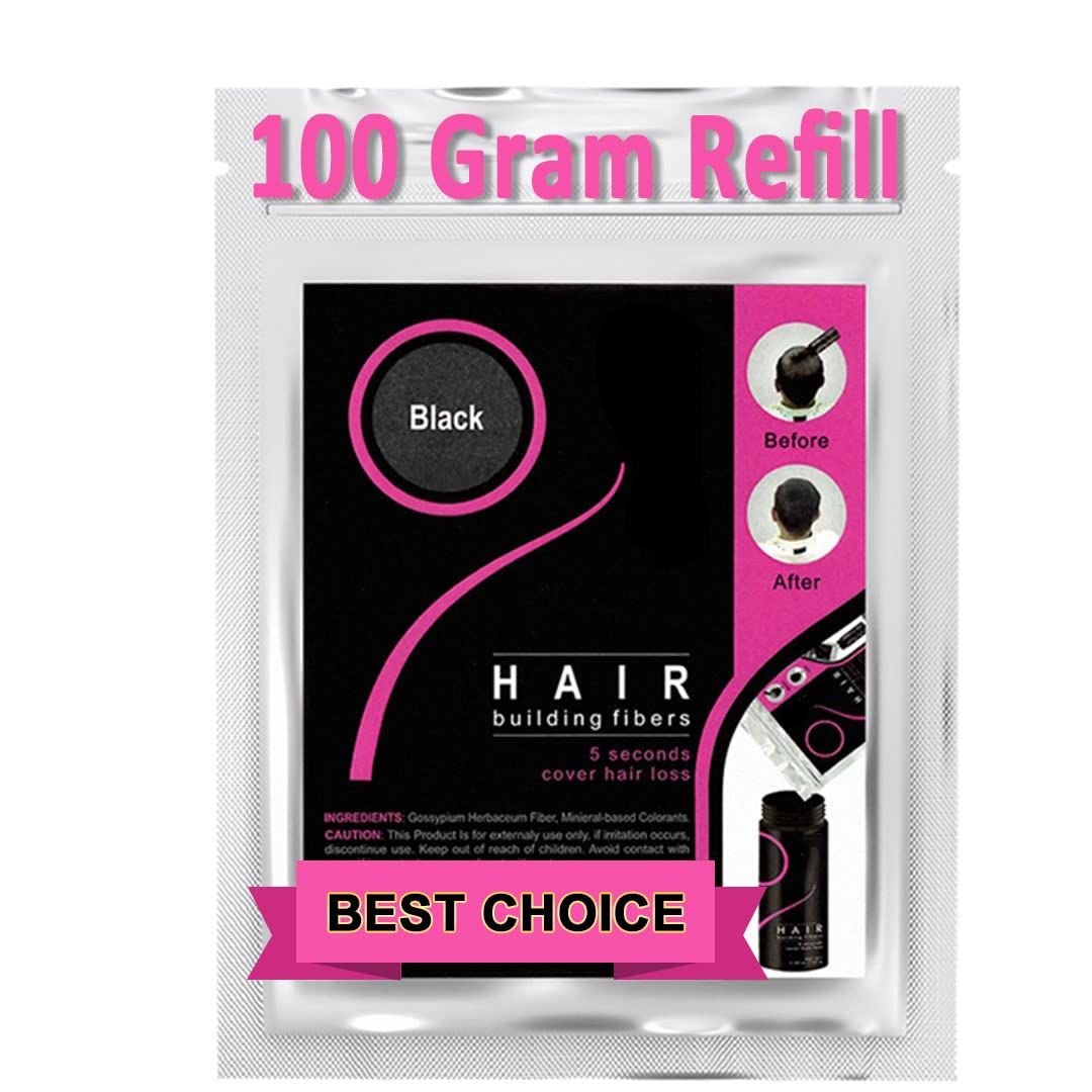 Hair Fibers Hair Building Fibers 100% Undetectable Hair Fuller Thicker For Thinning Hair,Hair Sparse Cover Wig100g/3.5oz (Black)