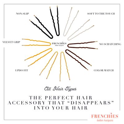Frenchies French Twist Hair Pin, Ultra Flocked Extra Soft French Hair Pins for Women, Wedding, Updo Extensions, or Wig, 20 Count, Blond