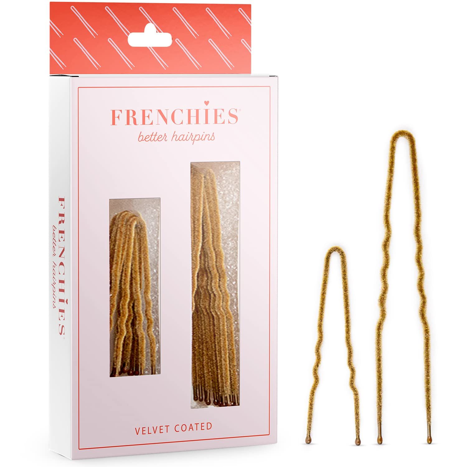 Frenchies French Twist Hair Pin, Ultra Flocked Extra Soft French Hair Pins for Women, Wedding, Updo Extensions, or Wig, 20 Count, Blond