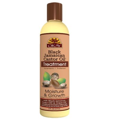 OKAY | Black Jamaican Castor Oil | Treatment for All Hair Types/Textures | Repair, Moisturize, Grow Healthy Hair | With Argan Oil &amp; Shea Butter | Free Of Parabens, Silicones, Sulfates | 8 Oz
