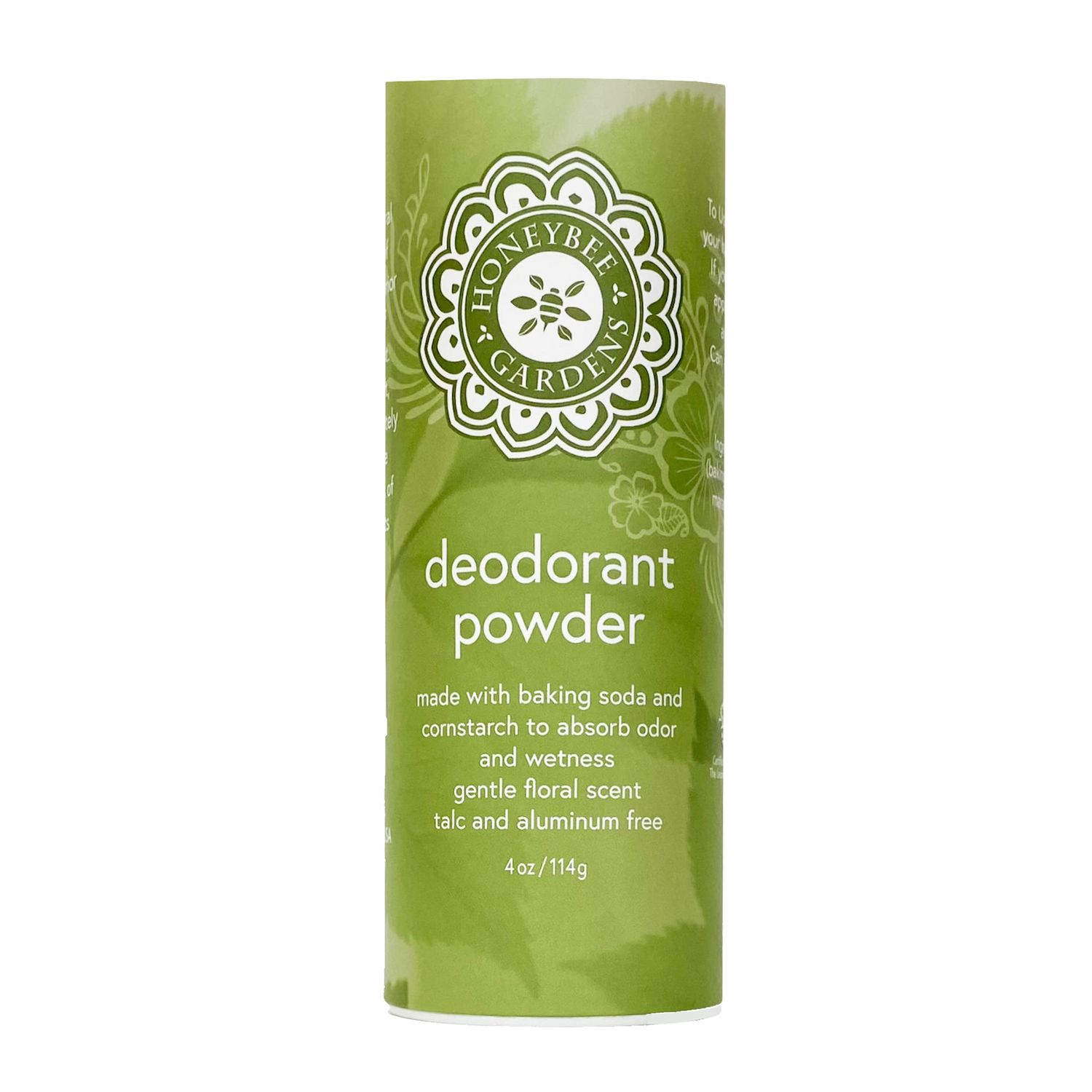 Honeybee Gardens Deodorant Powder, For Men and Women, With Baking Soda and Cornstarch, Talc-Free, Aluminum-Free, Multi-Use, Vegan, Cruelty-Free, 4 oz