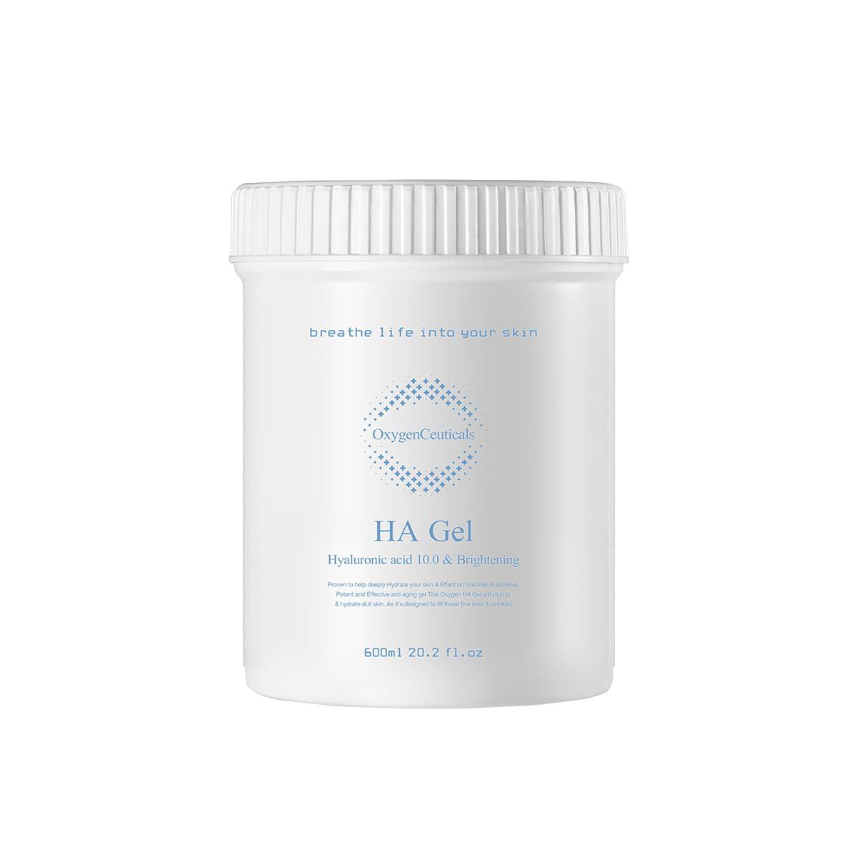 OxygenCeuticals HA Gel 600ml(20 oz) | Professional Hyaluronic Acid Gel Moisturizer for Face Hydrates, Moisturizes, Plumps Skin, Reduces Wrinkles, Anti Aging Gel for Dry &amp; Aging Skin