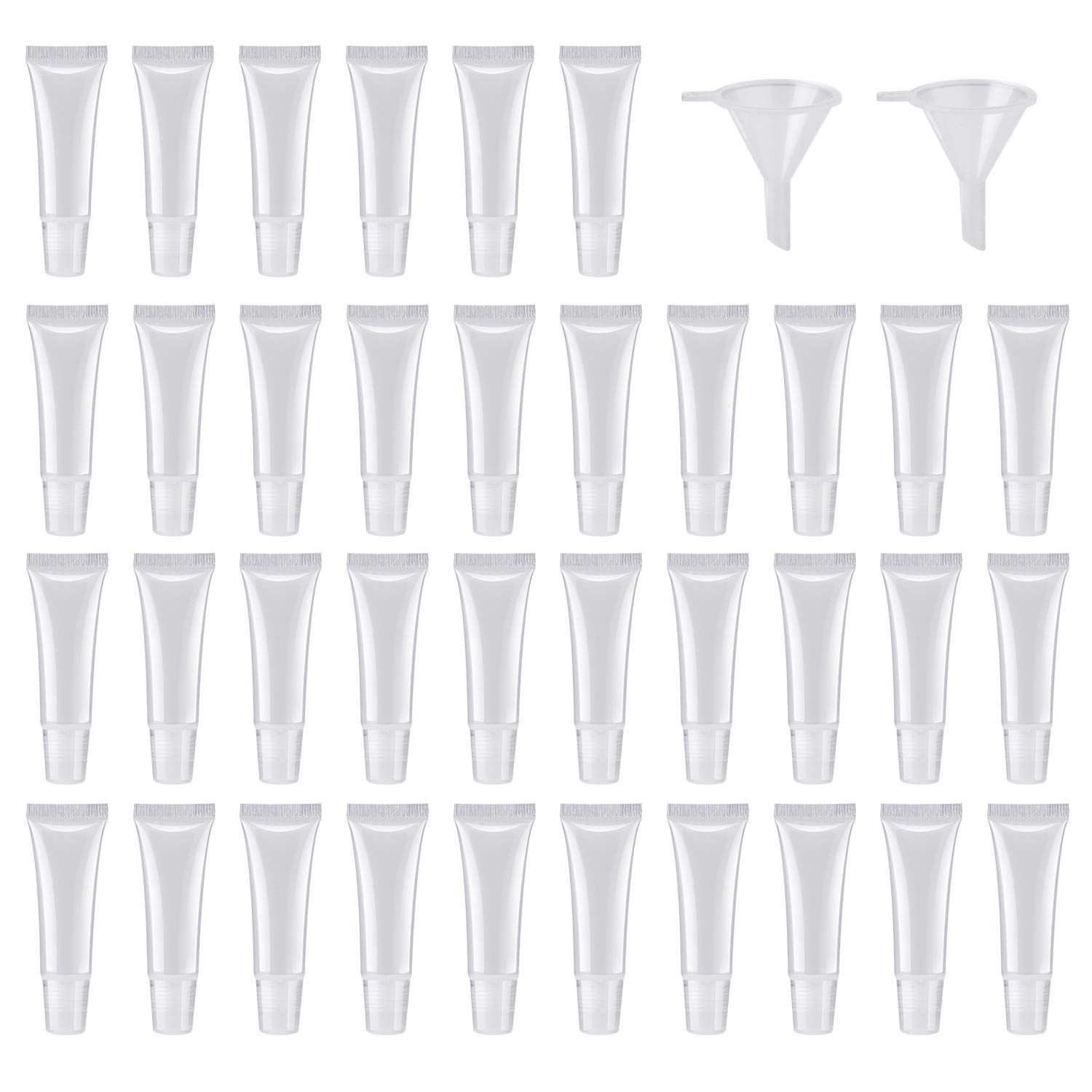 HRLORKC 50Pcs 10ml Empty Lip Gloss Tubes Empty Lip Balm Tubes for DIY Lip Gloss Balm Cosmetic