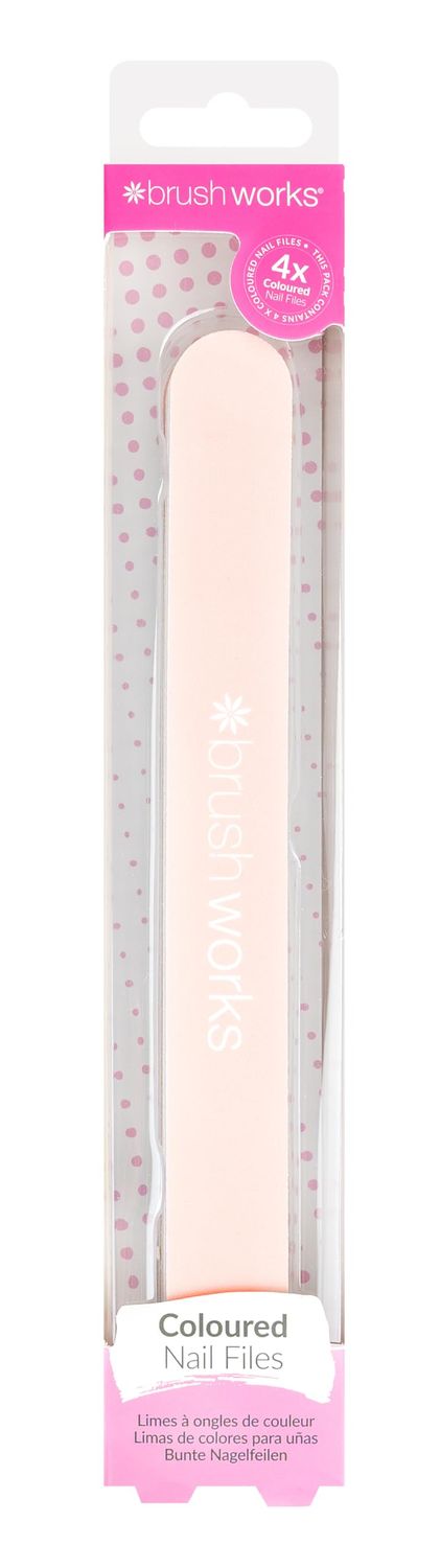 Brushworks Coloured Nail Files - 4 Pack