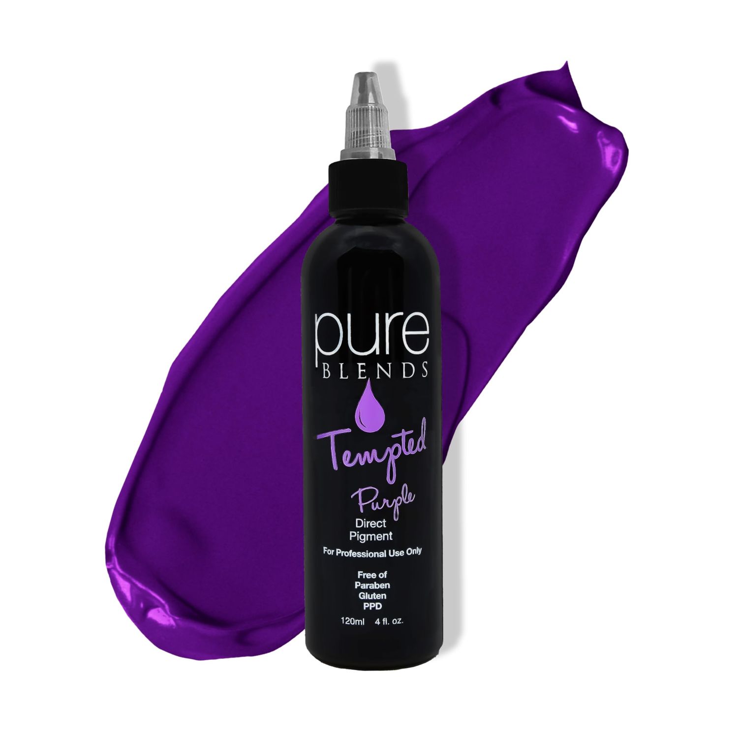 Pure Blends Tempted Purple Semi Permanent Direct Hair Dye Pigment | Stain With Vivid Tones | For Color Treated Hair | Keratin Infused &amp; Cruelty Free | Sulfate, Sodium Chloride, PPD &amp; Paraben Free