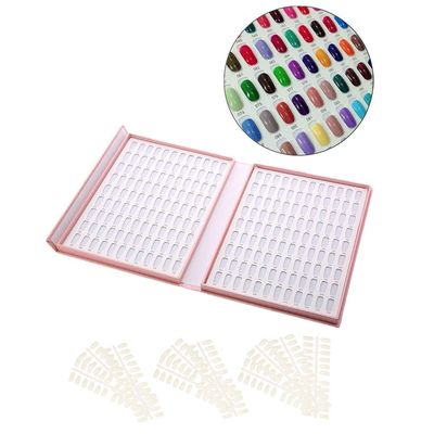 Nail Display Chart, 216 Colors Nail Gel Polish Color Card with 240 Tips Nail Art Salon Set Pink