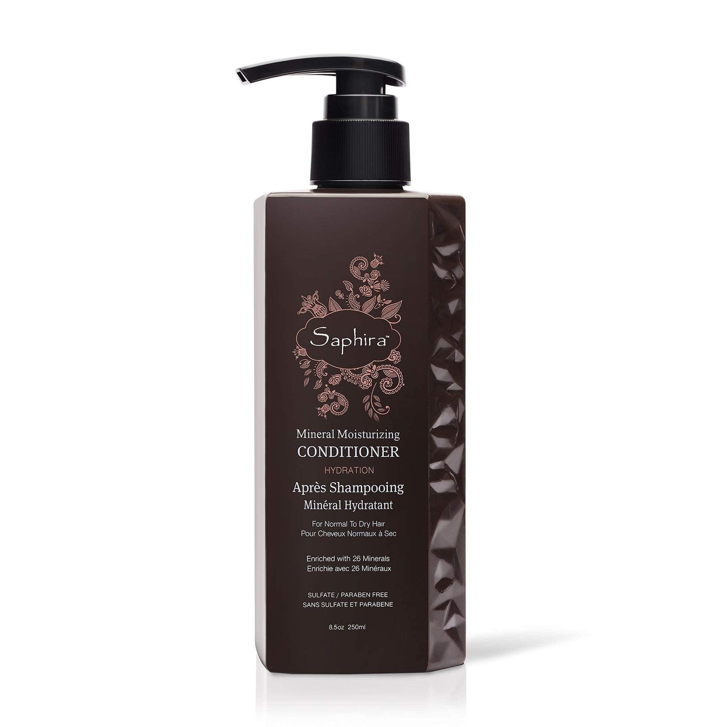 Saphira Mineral Moisturizing Conditioner, Hydrating Deep Conditioner for Dry, Damaged, Bleached and Color-Treated Hair, Sulfate-Free, Paraben-Free, Nourishes and Revitalizes Lifeless Hair, 8.5 Ounce