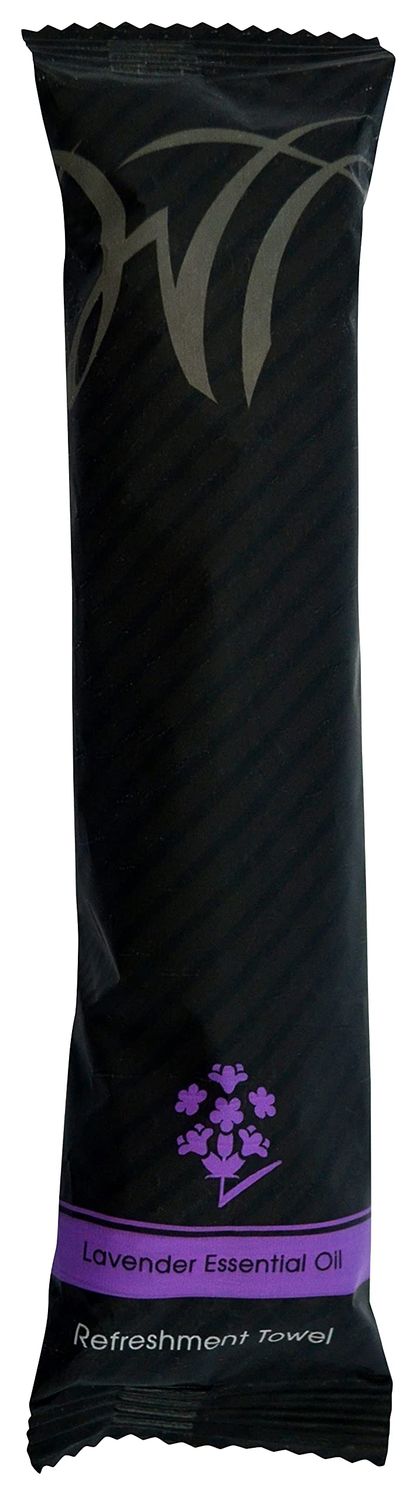 White Towel Services 8&quot; x 8&quot; inch Moist Cotton Towel Individually Wrapped - Scent (Case of 50) *(Lavender)