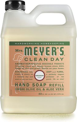 Mrs. Meyers Clean Day Hand Soap Refill, Geranium, 33 Fl Oz (Pack of 4)