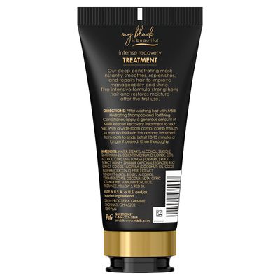 MY BLACK IS BEAUTIFUL Golden Milk Intense Recovery Hair Treatment, 5.7 Fl Oz - Sulfate Free, Deep Conditioning Hair Mask for Curly and Coily Hair - Formulated with Coconut Oil, Honey, and Turmeric