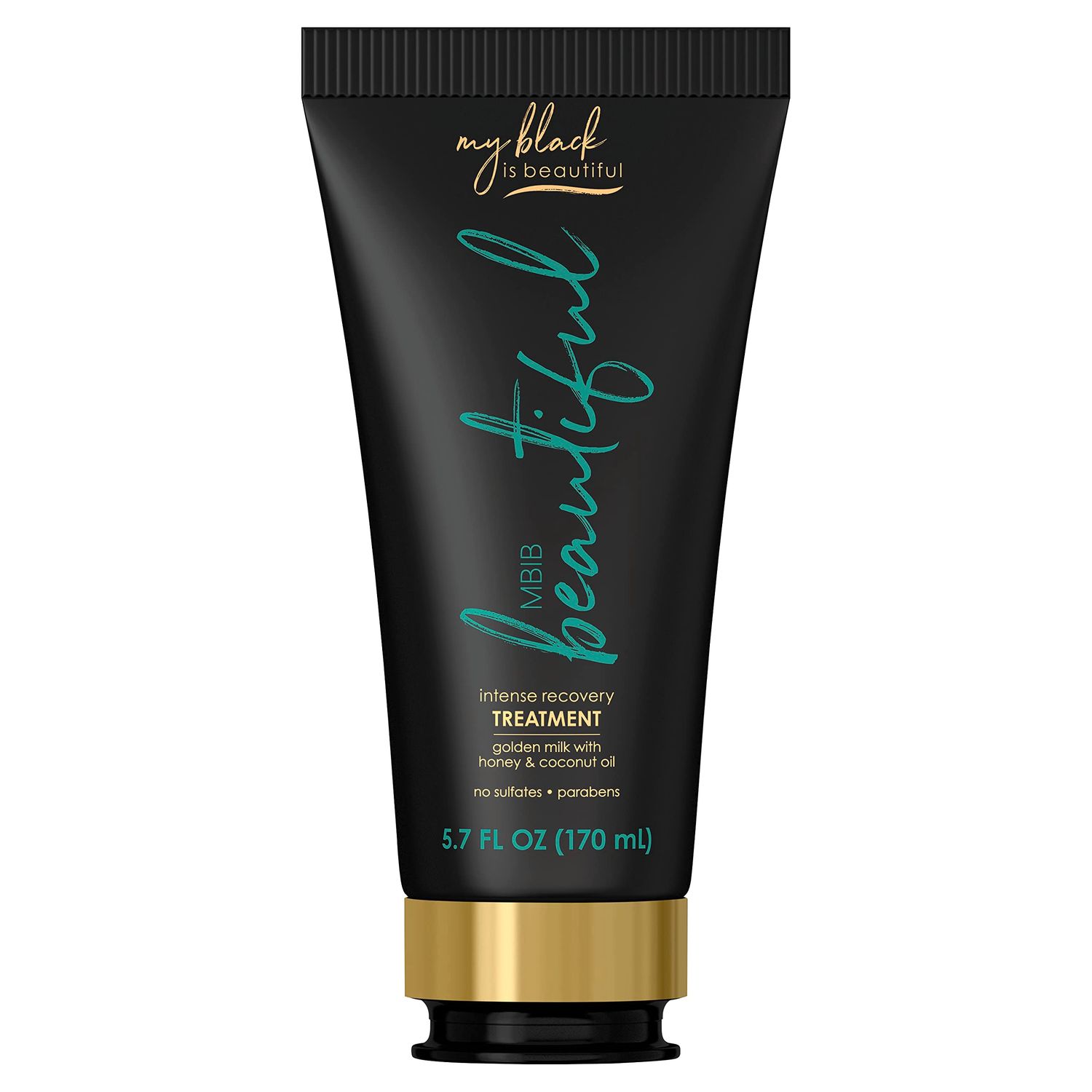 MY BLACK IS BEAUTIFUL Golden Milk Intense Recovery Hair Treatment, 5.7 Fl Oz - Sulfate Free, Deep Conditioning Hair Mask for Curly and Coily Hair - Formulated with Coconut Oil, Honey, and Turmeric