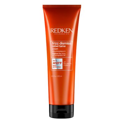 Redken Frizz Dismiss Rebel Tame Leave-In Cream, Heat Protection to 450F, Controls Frizz &amp; Humidity, Smooths Hair, Sulfate Free, 8.05oz