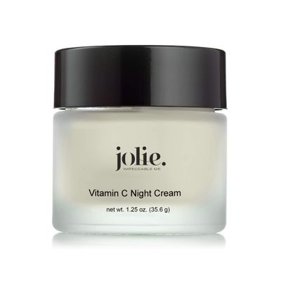 Jolie Vitamin C Night Cream, L-Ascorbic Acid Brightening Face &amp; Neck Moisturizer With Ceramides