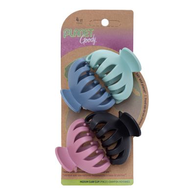 GOODY Planet Spider Claw Hair Clip, 4-Count - Assorted Bright Colors - Medium to Long Hair - Long-lasting &amp; Will Not Slip - Pain-Free Hair Accessories for Women, Men, Boys &amp; Girls - All Hair Types