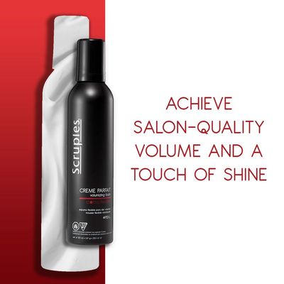 Scruples Creme Parfait Volumizing Foam - Rich &amp; Weightless Styling Foam for Ultimate Smoothing Control, Hydration and Frizz-Free Hold - Alcohol-Free Volume Hair Mousse for Fine to Thick Hair (8.5 oz)