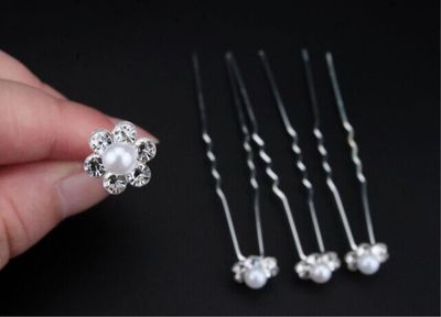 yueton 40pcs Wedding Bridal Pearl Flower Crystal Hair Pins Clips Women Headwear Hair Accessories