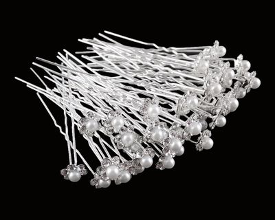 yueton 40pcs Wedding Bridal Pearl Flower Crystal Hair Pins Clips Women Headwear Hair Accessories