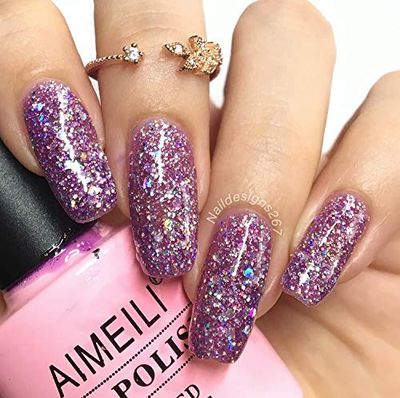 AIMEILI Soak Off U V LED Gel Nail Polish - Princess Glitter (049) 10ml