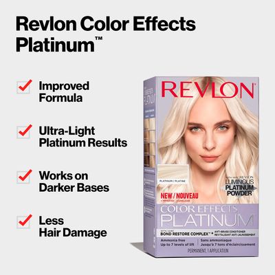 Revlon Color Effects Permanent Highlighting Kit, Ammonia &amp; Paraben Free Hair Dye, 60 Platinum, 8 Oz (Pack of 1)