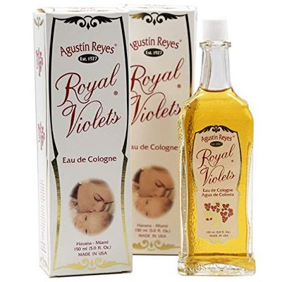 Agustin Reyes Royal Violets Eau de Cologne Gently and Refreshing for Baby Skin, Relaxing Aroma, 2-Pack of 5.0 FL Oz, 2 Glass Bottles