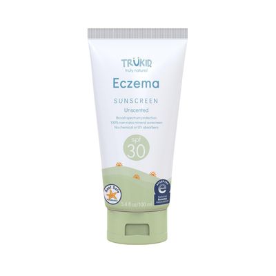 TruKid Eczema SPF30 Face Sunscreen Unscented 3.4oz Baby Sunscreen, Natural Ingredients Kids Sunscreen, Reef-Friendly Travel Size Sun Screen, Beach Defense Sunscreen for Kids, Toddlers, Babies &amp; Adults